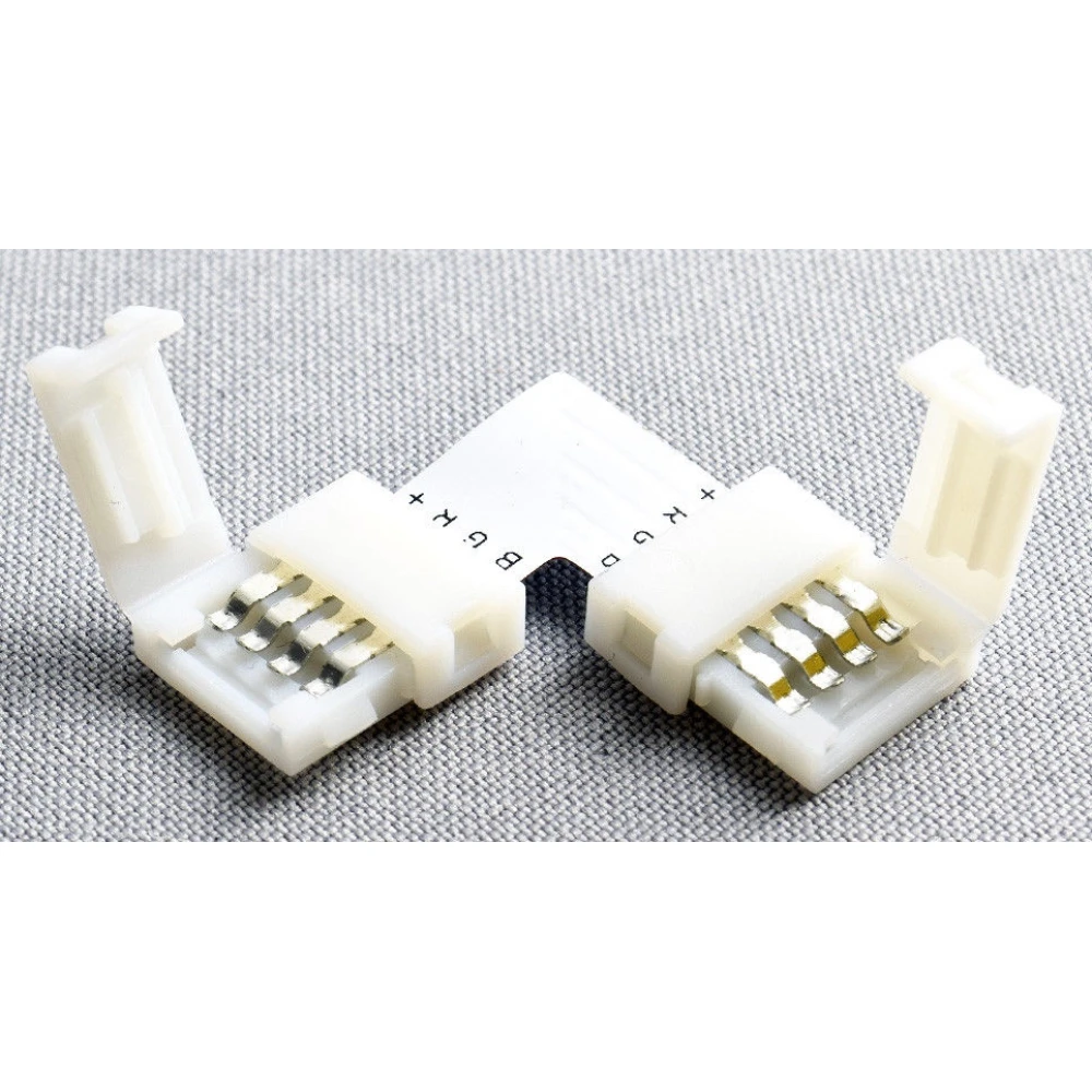 Connecteur LED en L 4 broches 10mm 5050 RGB pour rubans LED YourLed