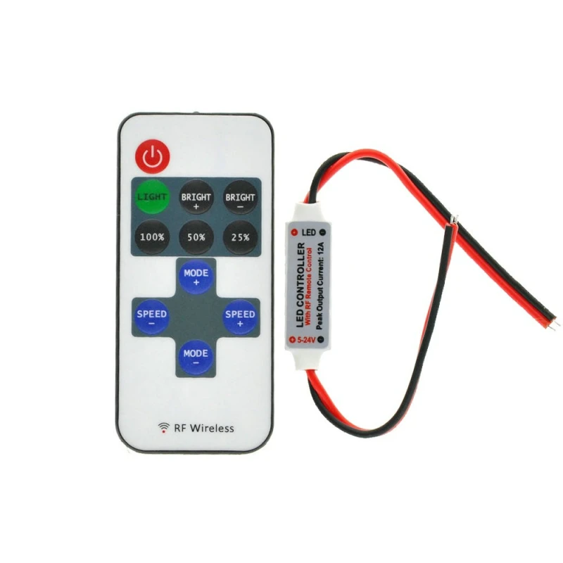 Contrôleur LED variateur 12V avec télécommande pour rubans LED monochromes