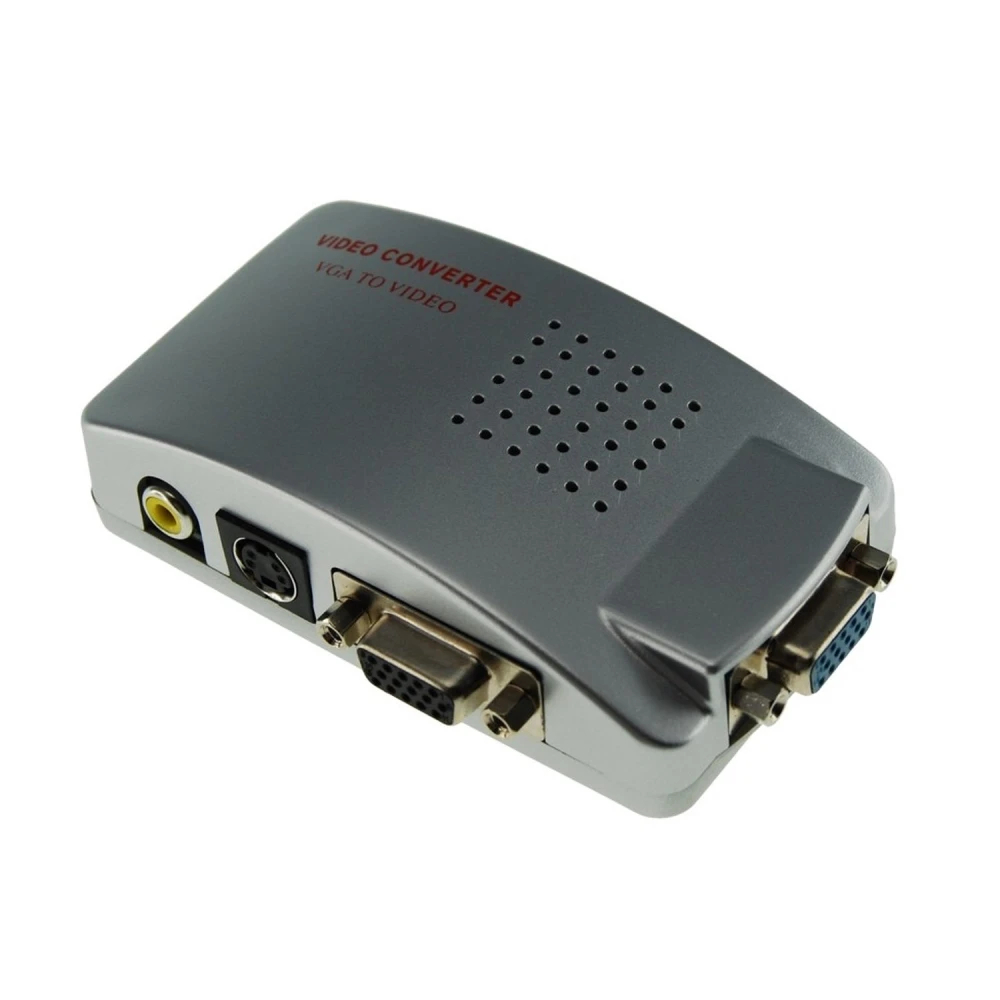 Adaptador convertidor VGA a RCA Video y S-Video para TV antiguo y monitor