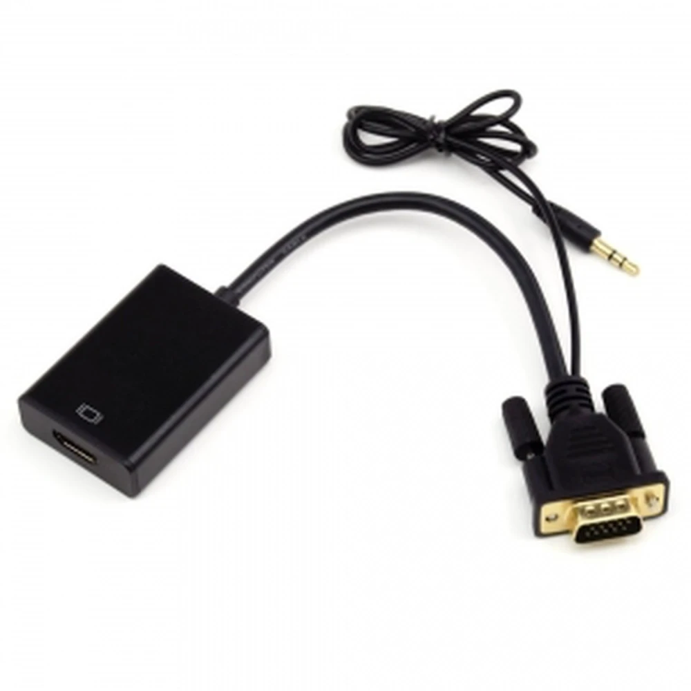 Convertisseur VGA vers HDMI avec audio pour signal vidéo et son intégré