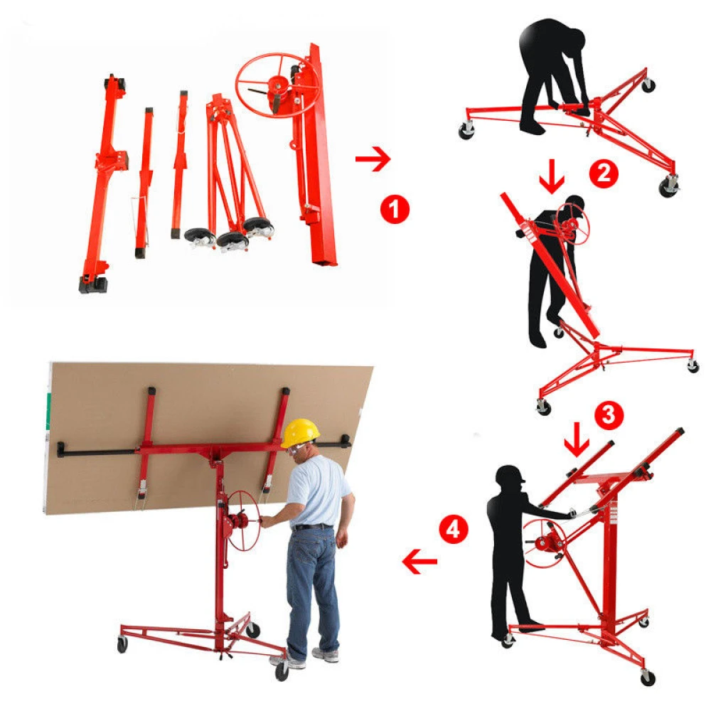 Elevador de paneles de yeso TSX TOOL con detalles de construcción en acero
