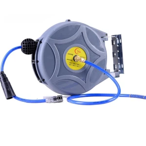 Enrouleur de tuyau d’air comprimé rétractable 1/4 avec enroulement automatique