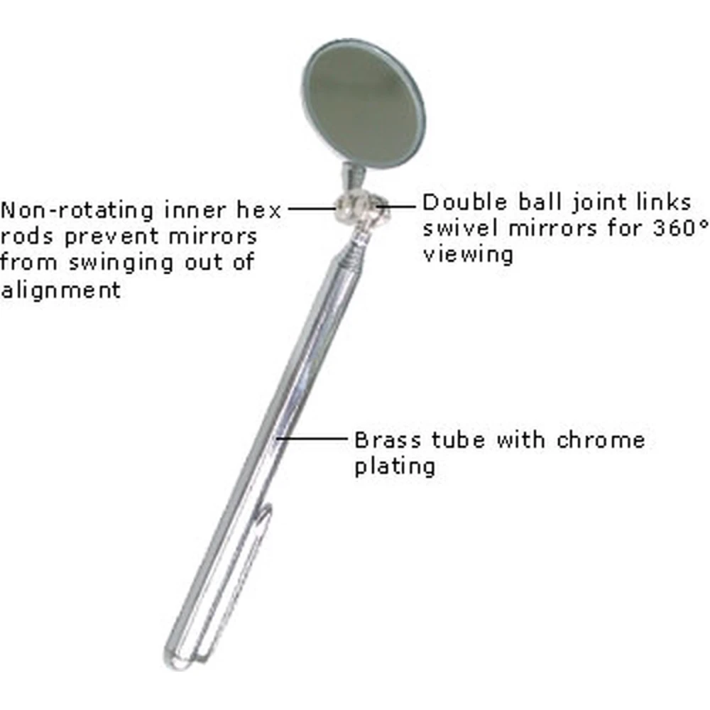 Miroir d'inspection télescopique rotatif 360° jusqu'à 50 cm