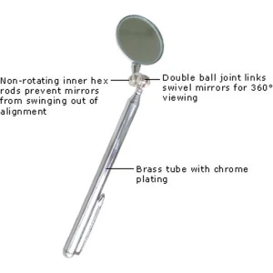Miroir d'inspection télescopique rotatif 360° jusqu'à 50 cm