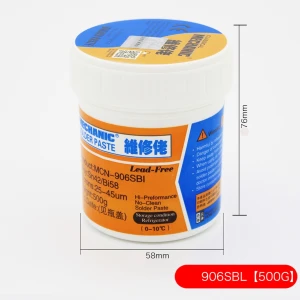 Pâte à souder sans plomb Mechanic 906SBL 500GR Sn42Bi58 professionnelle