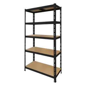 Étagère métallique noire 180x90x40 cm avec 5 étagères