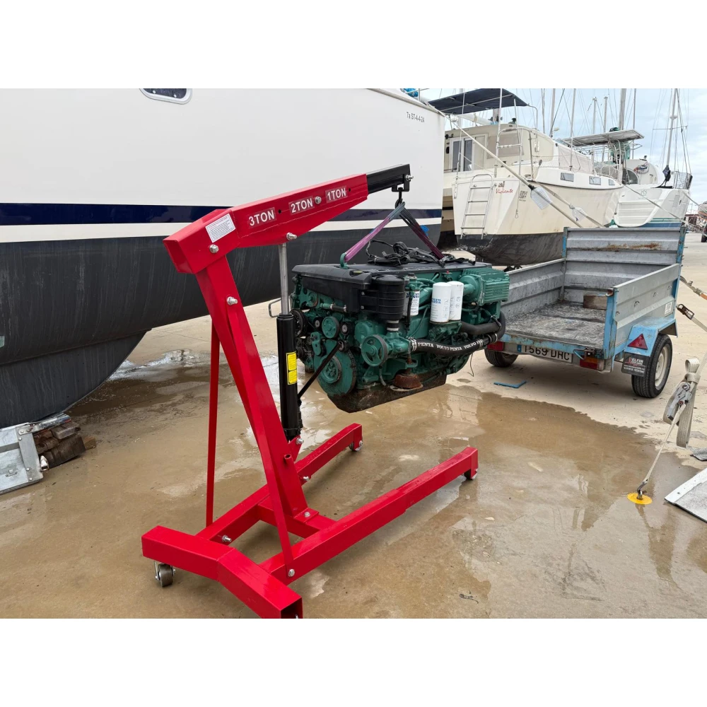 Grue d’atelier hydraulique 3 tonnes pour levage de moteurs et machines lourdes