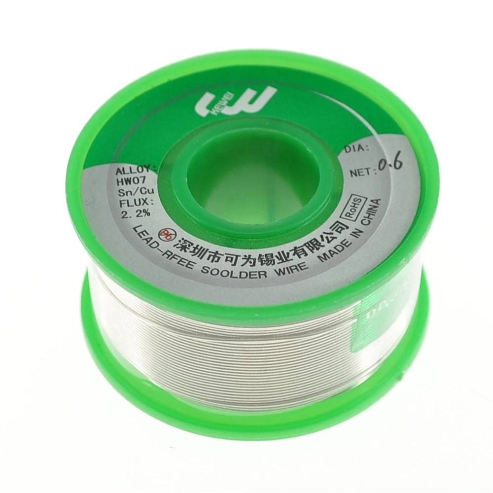 Fil à souder sans plomb 0.6 mm Sn99 Ag0.3 Cu0.7 en bobine de 100 g