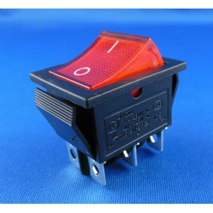 Interrupteur à bascule rouge avec néon 6 broches KCD4 de satkit