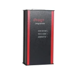 Vista frontal del Iprog Pro con adaptadores y cables incluidos