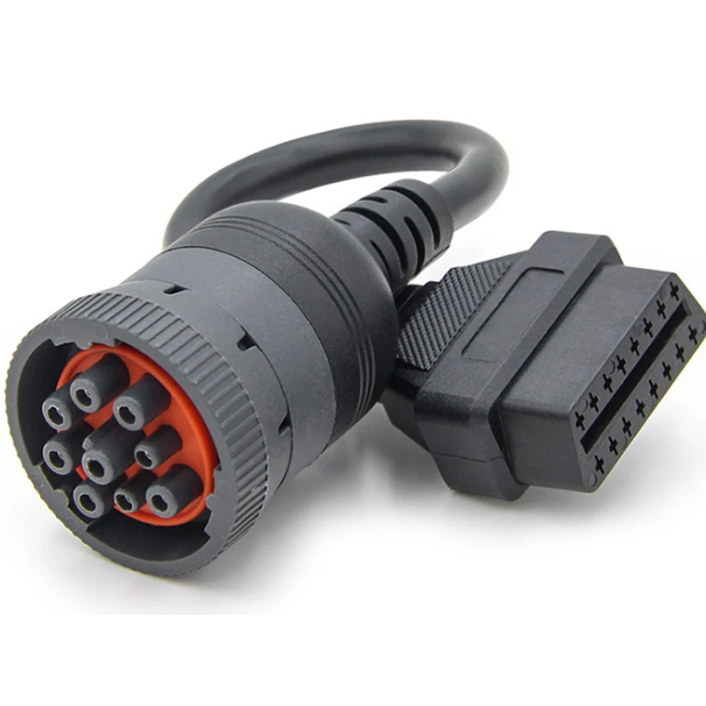 Câble adaptateur J1939 9Pin vers OBD2 16Pin pour diagnostic professionnel