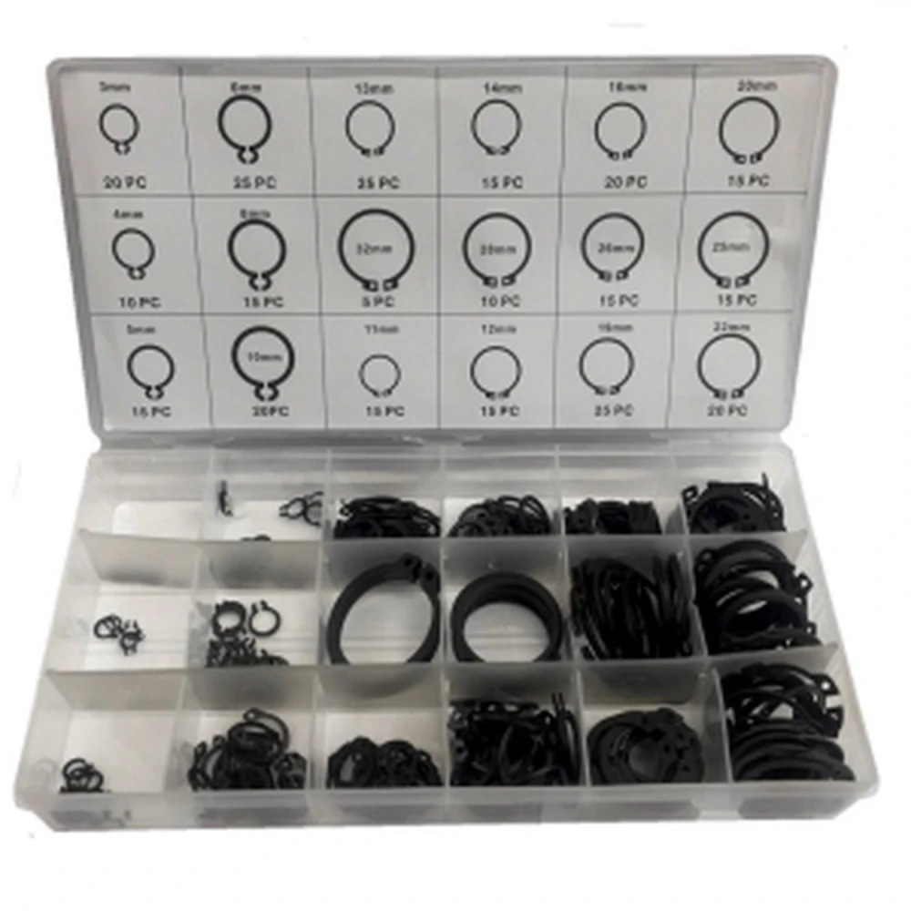 Jeu de circlips Seeger - Pack de 300 rondelles et anneaux de retenue métalliques
