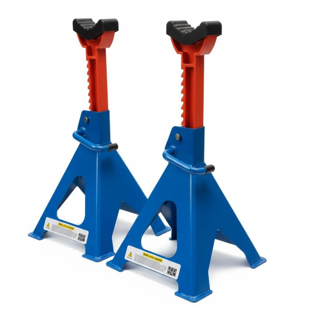 Jeu de 2 chandelles 6 tonnes avec double sécurité et patin caoutchouc