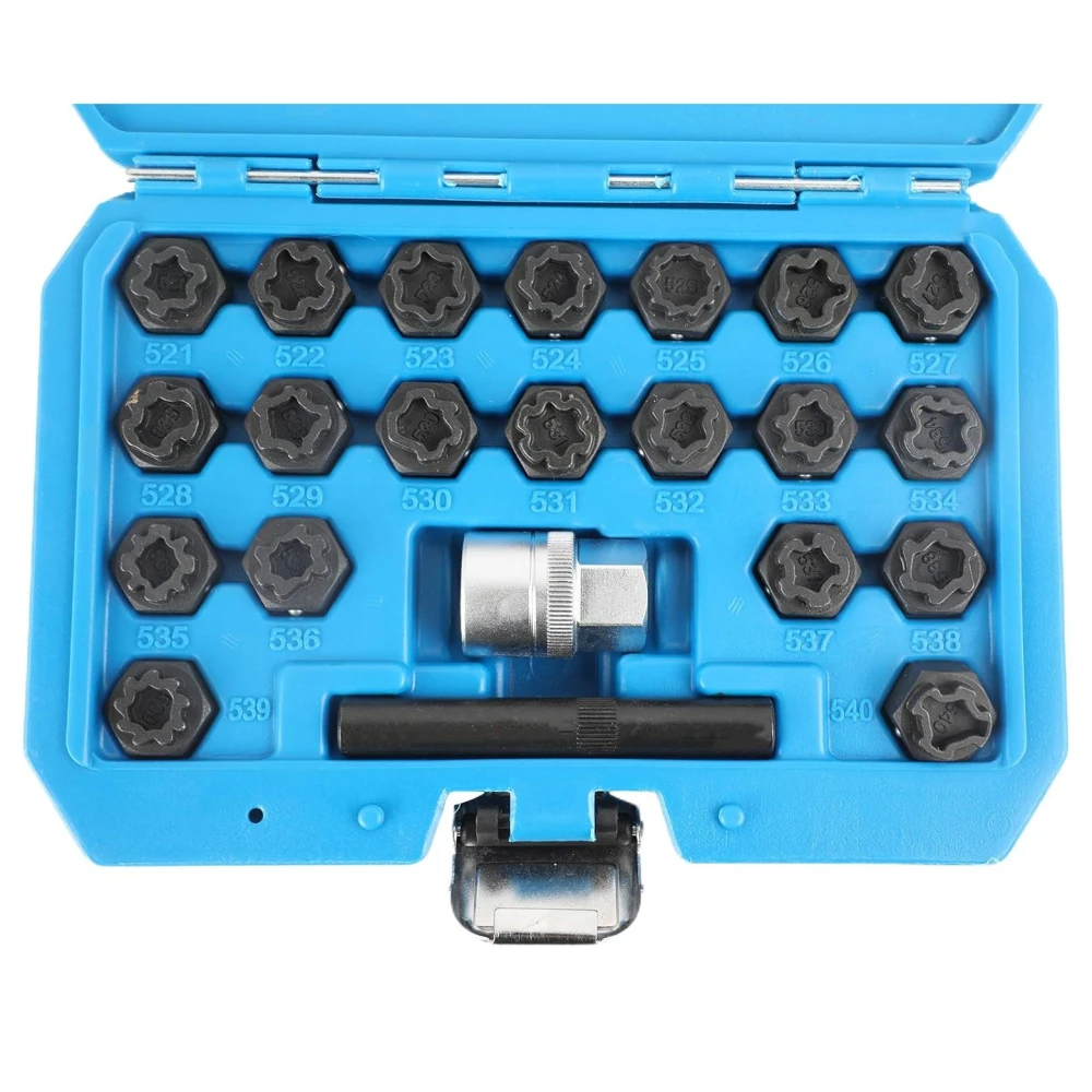 Coffret de 22 clés antivol pour jantes compatibles VAG