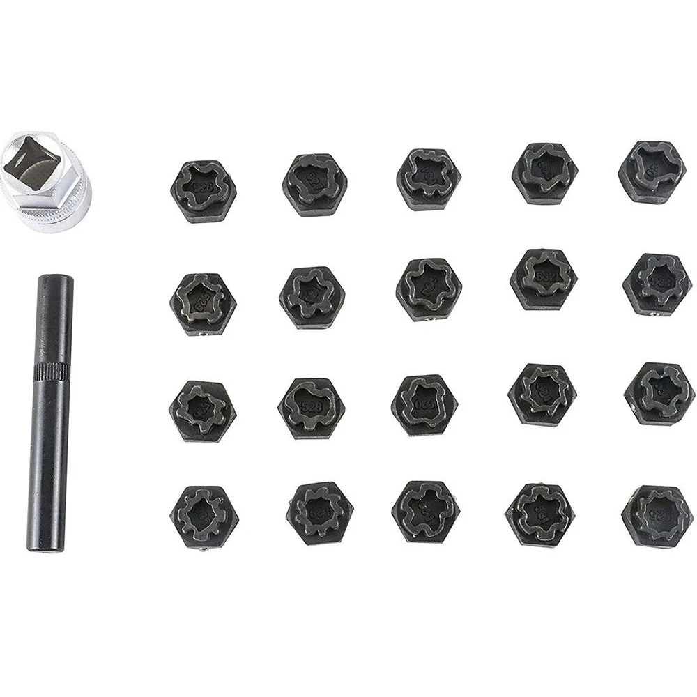 Coffret de 22 clés antivol pour jantes compatibles VAG