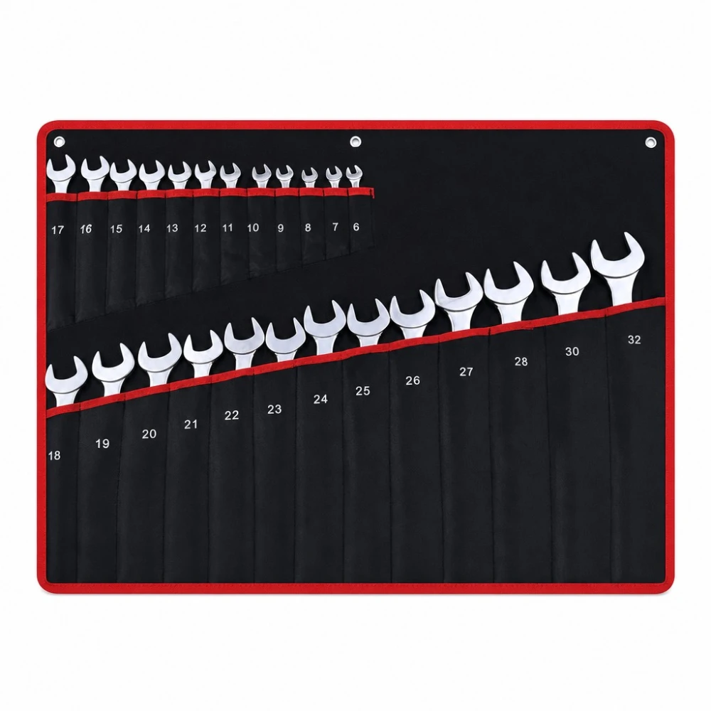 Jeu de 26 Clés Mixtes Œil-Plat 6-32mm Acier Cr-V avec Mallette