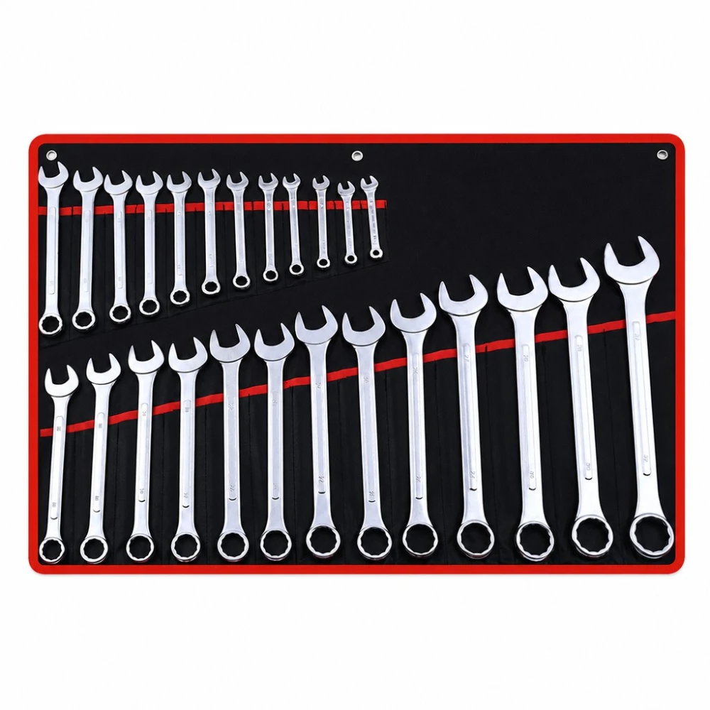 Jeu de 26 Clés Mixtes Œil-Plat 6-32mm Acier Cr-V avec Mallette