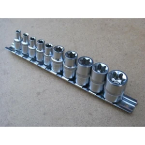 TSX TOOL Jeu de clés Torx femelle 1/4 - 10 pièces TSX TOOL en acier chrome vanadium