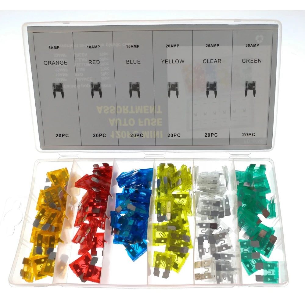 Kit fusibles voiture moto 120 pièces 5A 10A 15A 20A 25A 30A TSX TOOL