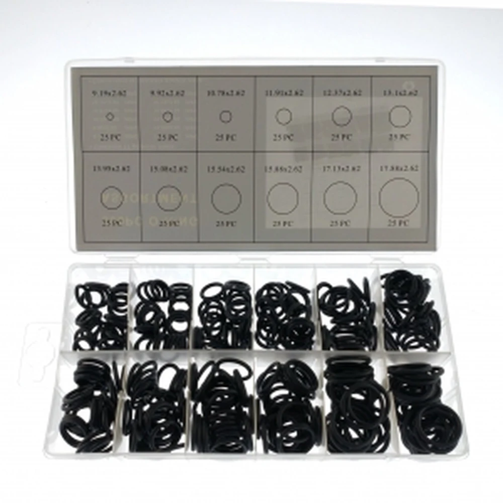Kit joints toriques en caoutchouc 300 pièces avec 12 tailles TSX TOOL