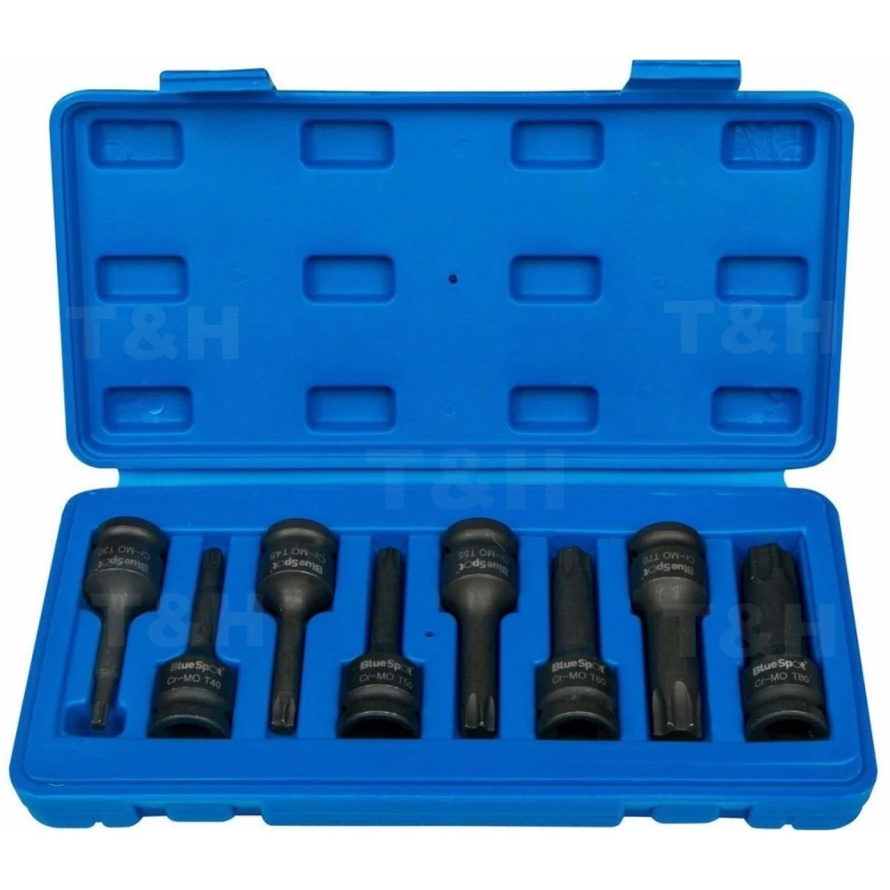 Jeu douilles Torx à choc 1/2 T30-T80 - 8 pièces TSX TOOL