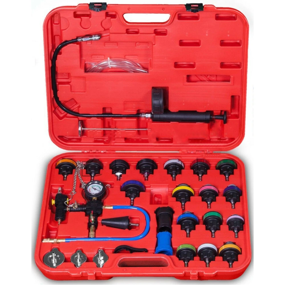 Kit testeur circuit de refroidissement radiateur 26 pièces et adaptateurs
