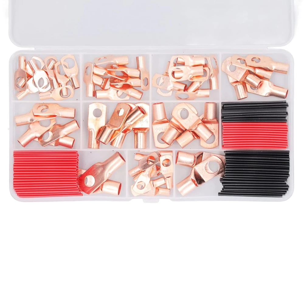 Kit de 120 cosses de câble en cuivre et gaines thermorétractables pour connexions sûres