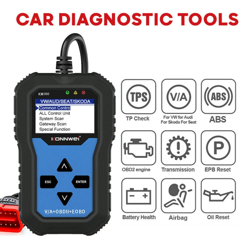 Konnwei KW350 valise diagnostic système complet pour VW Audi Seat Skoda