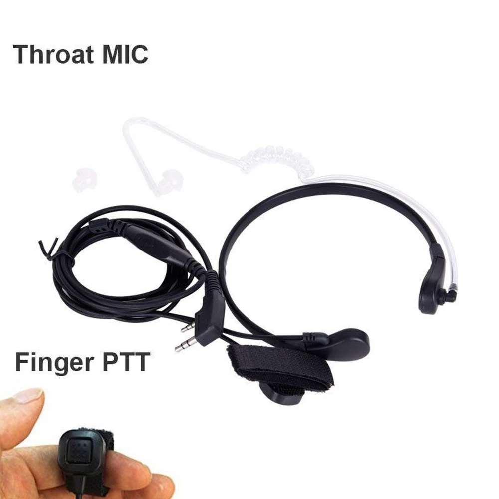 Laringófono profesional para walkie talkie Baofeng con conexión doble pin
