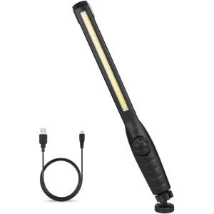 Lampe torche atelier LED rechargeable avec 4 modes et base magnétique pour atelier et automobiles