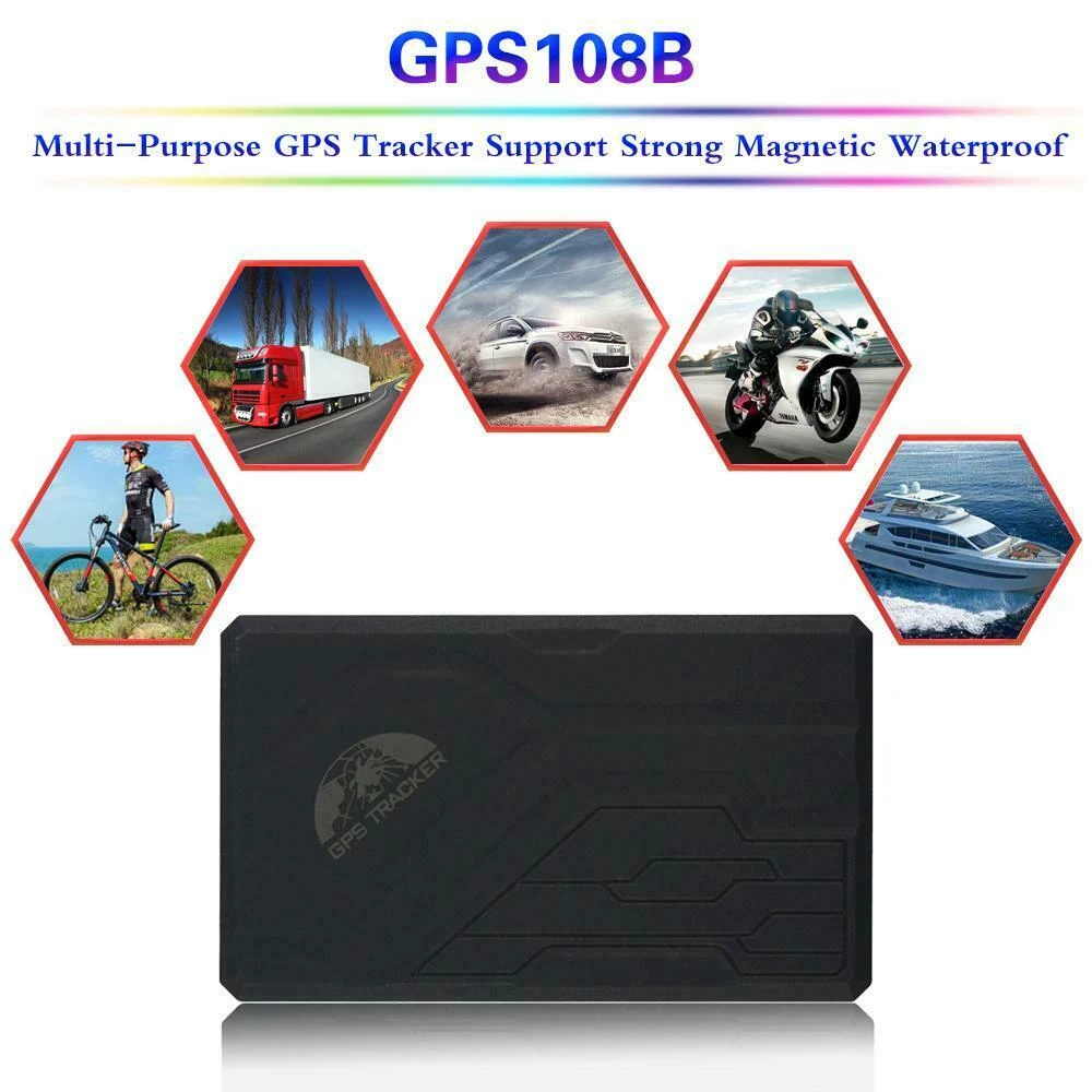 Localisateur GPS batterie longue durée pour voiture TK108B avec alarme SOS et base magnétique