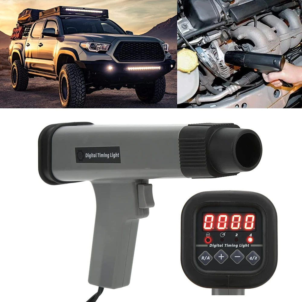 Lampe stroboscopique inductive numérique 12V pour voitures et motos avec pinces