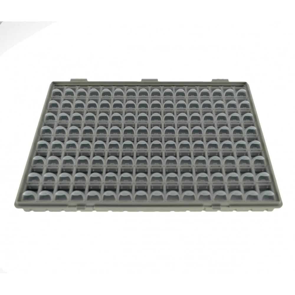 Valise 128 boîtes composants SMD modulaire avec couvercle pour organiser l’électronique