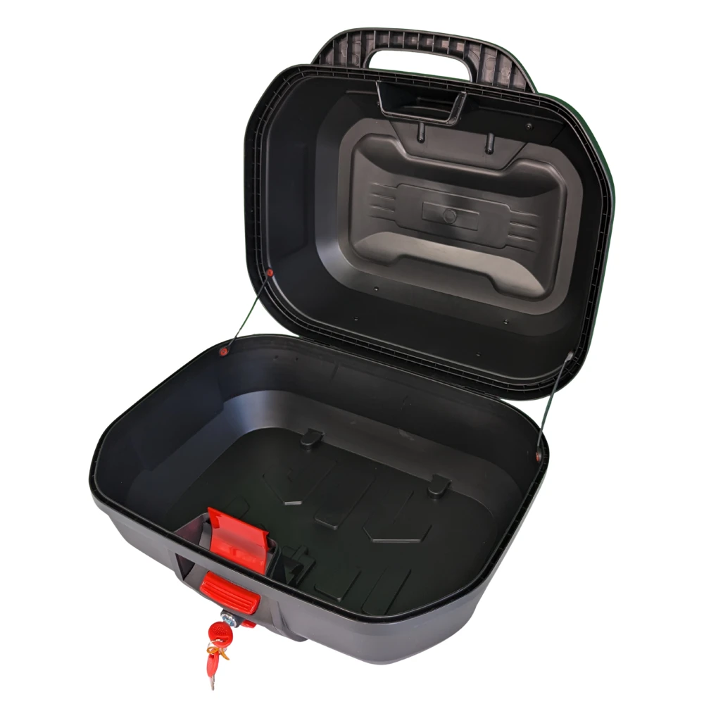Top case moto 47L - Coffre universel amovible avec serrure et dossier