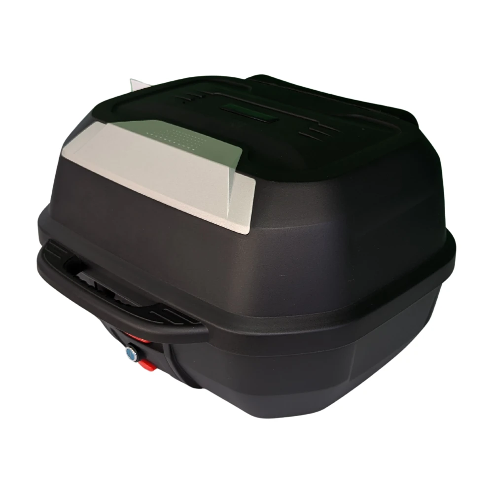 Top case moto 47L - Coffre universel amovible avec serrure et dossier