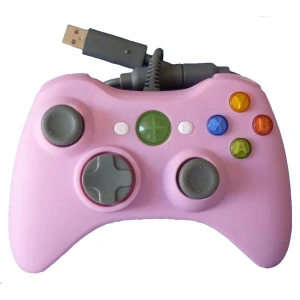 satkit Manette filaire Xbox 360 rose compatible - ergonomique et fiable
