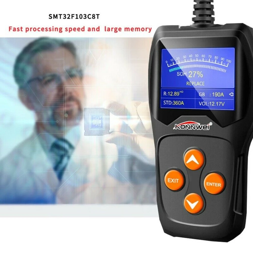 Testeur de batterie Konnwei KW600 12V pour voiture et moto