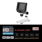 Microscopio digital HD con zoom y pantalla TFT LCD a color de 4,3 pulgadas