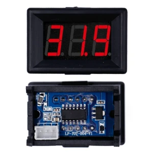 satkit Mini voltmètre digital 3,5V - 30V avec indicateur LED rouge pour batteries encastrable