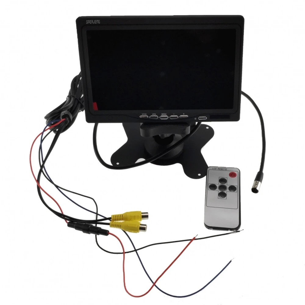 Moniteur 7 pouces pour voiture avec 2 entrées vidéo et télécommande