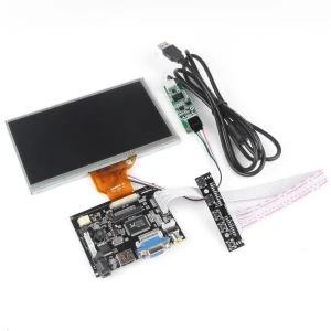 satkit Moniteur TFT LCD 7 pouces pour Raspberry Pi avec écran tactile et carte HDMI VGA 2AV
