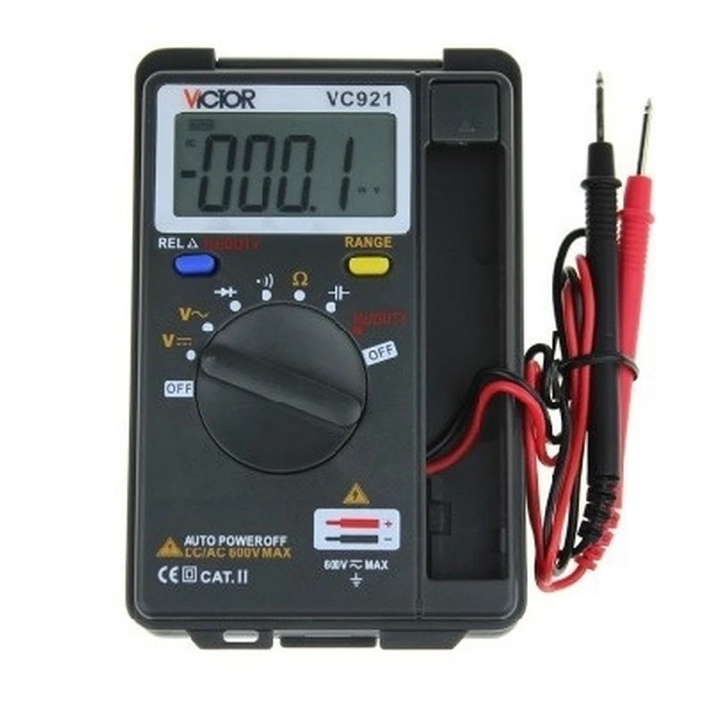 Multimètre compact autorange Victor VC921 avec écran LCD et fonctions avancées