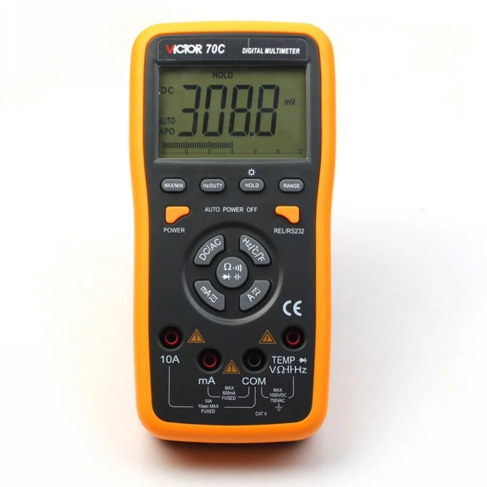 Multimètre numérique autorange Victor 70C avec connexion USB PC pour des mesures précises