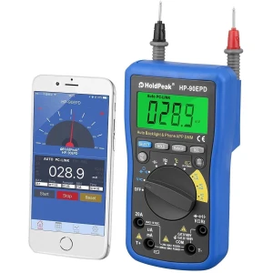 Multimètre numérique HoldPeak HP-90EPD avec appli mobile et auto-range