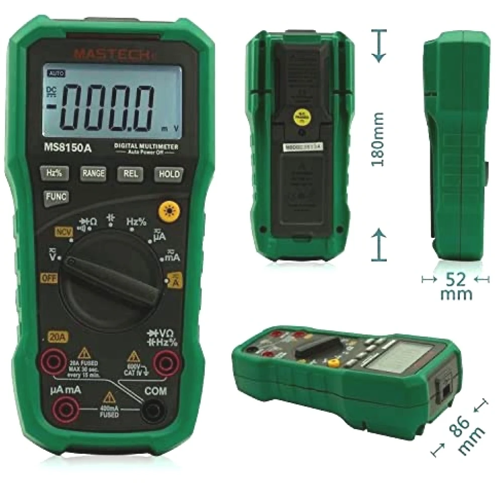 Multimètre numérique Mastech MS8150A avec fréquence et capacimètre CAT3 CAT4
