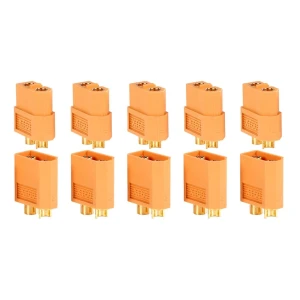satkit Pack 10 connecteurs XT60 (5 femelle + 5 mâle) pour batteries LiPo Amass