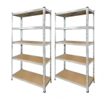 Pack 2 étagères métalliques galvanisées 180x90x40 cm robustes et polyvalentes