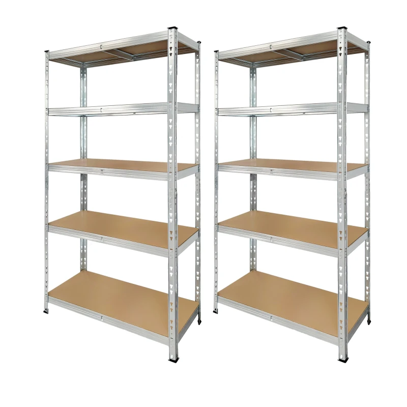 Pack 2 étagères métalliques galvanisées 180x90x40 cm robustes et polyvalentes