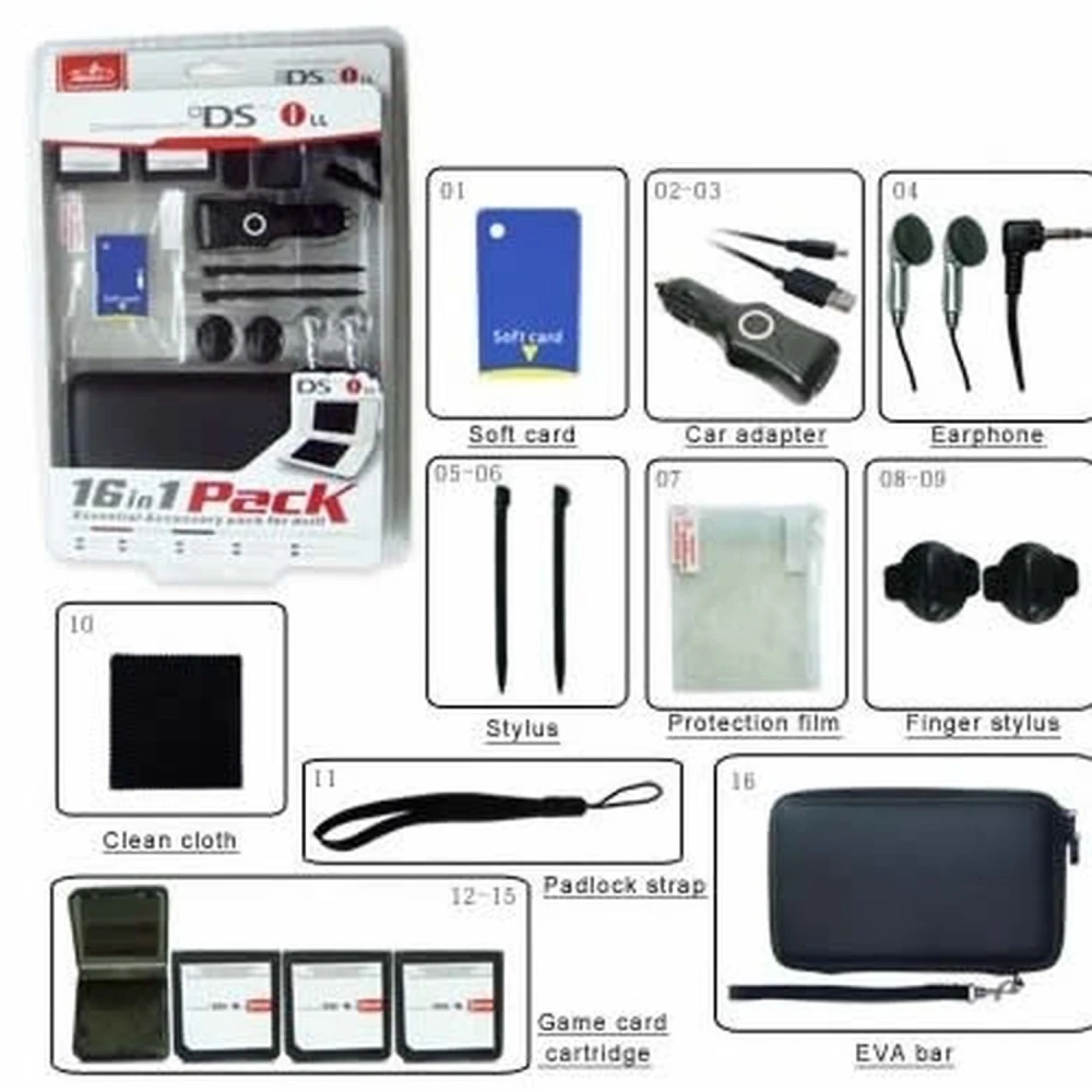 Pack accessoires 16 en 1 Nintendo DSi XL - kit complet pour votre console