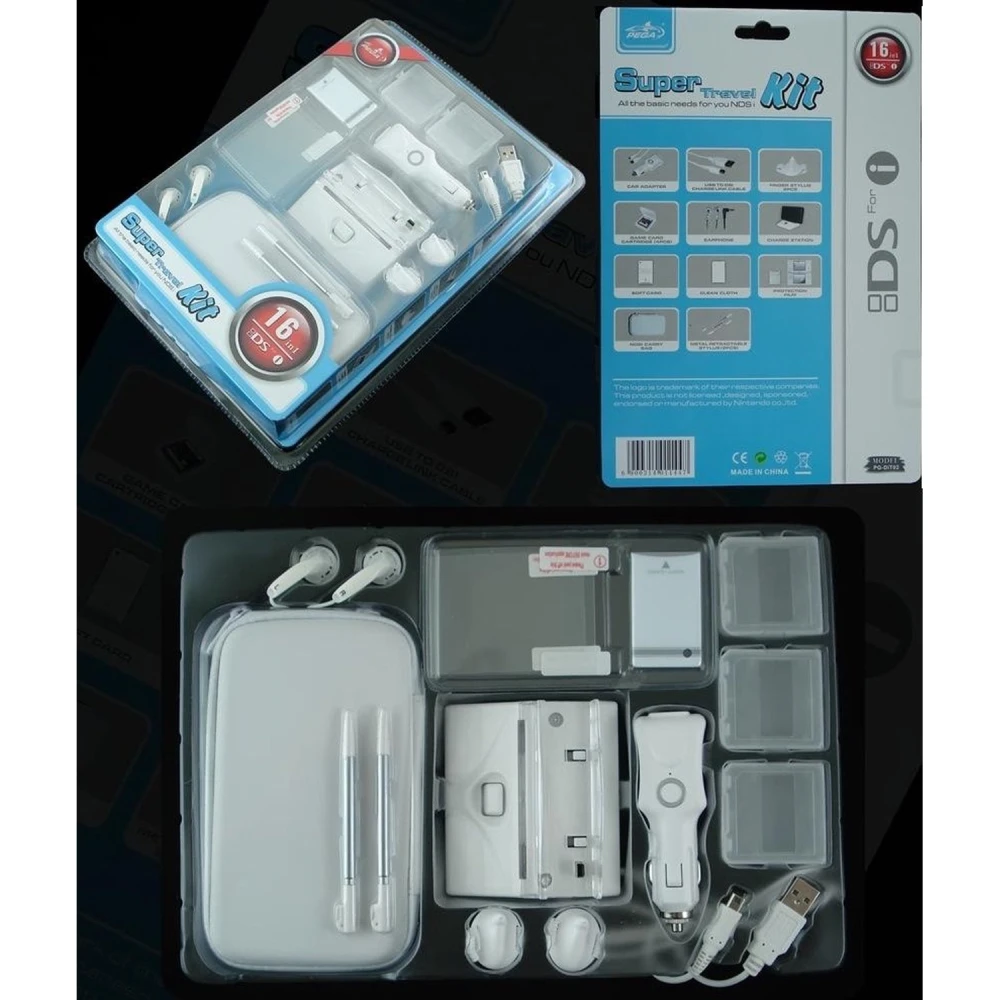 Kit accessoires Nintendo DSi 16 en 1 Travel Kit complet et fonctionnel
